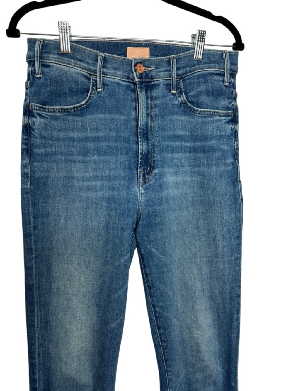 Mother The Hustler Ankle Fray High Rise Stretch Denim Jeans in Healing Jar SZ 30 - Picture 2 of 16